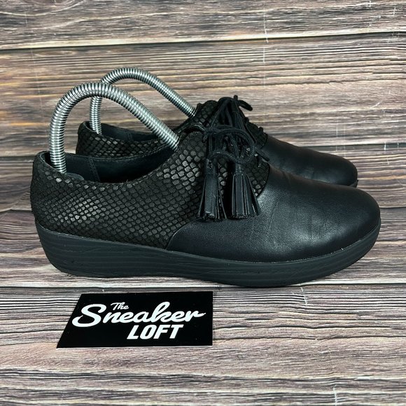 Fitflop Shoes - Fitflop Women's‎ Classic Tassel Superoxford Black Leather Shoes